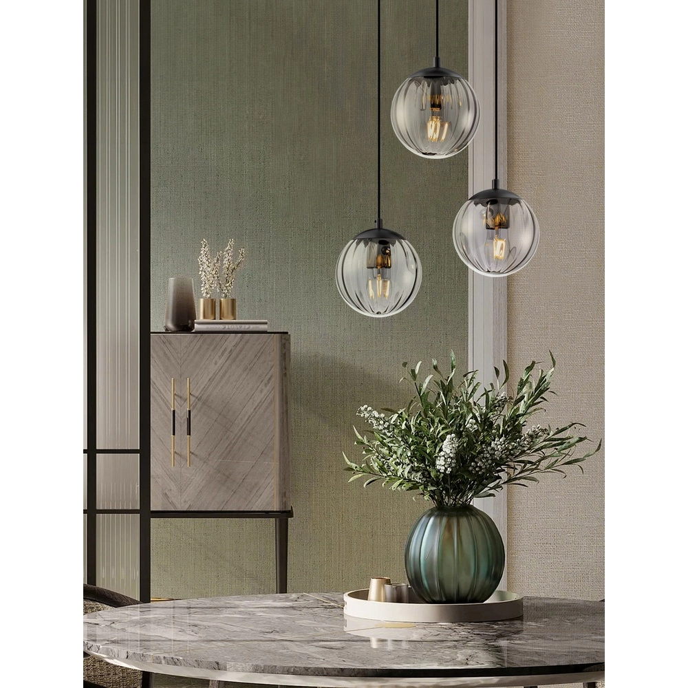 Pendant lamp Abbacus 3-light smoke glass Lyora 5212017461056
