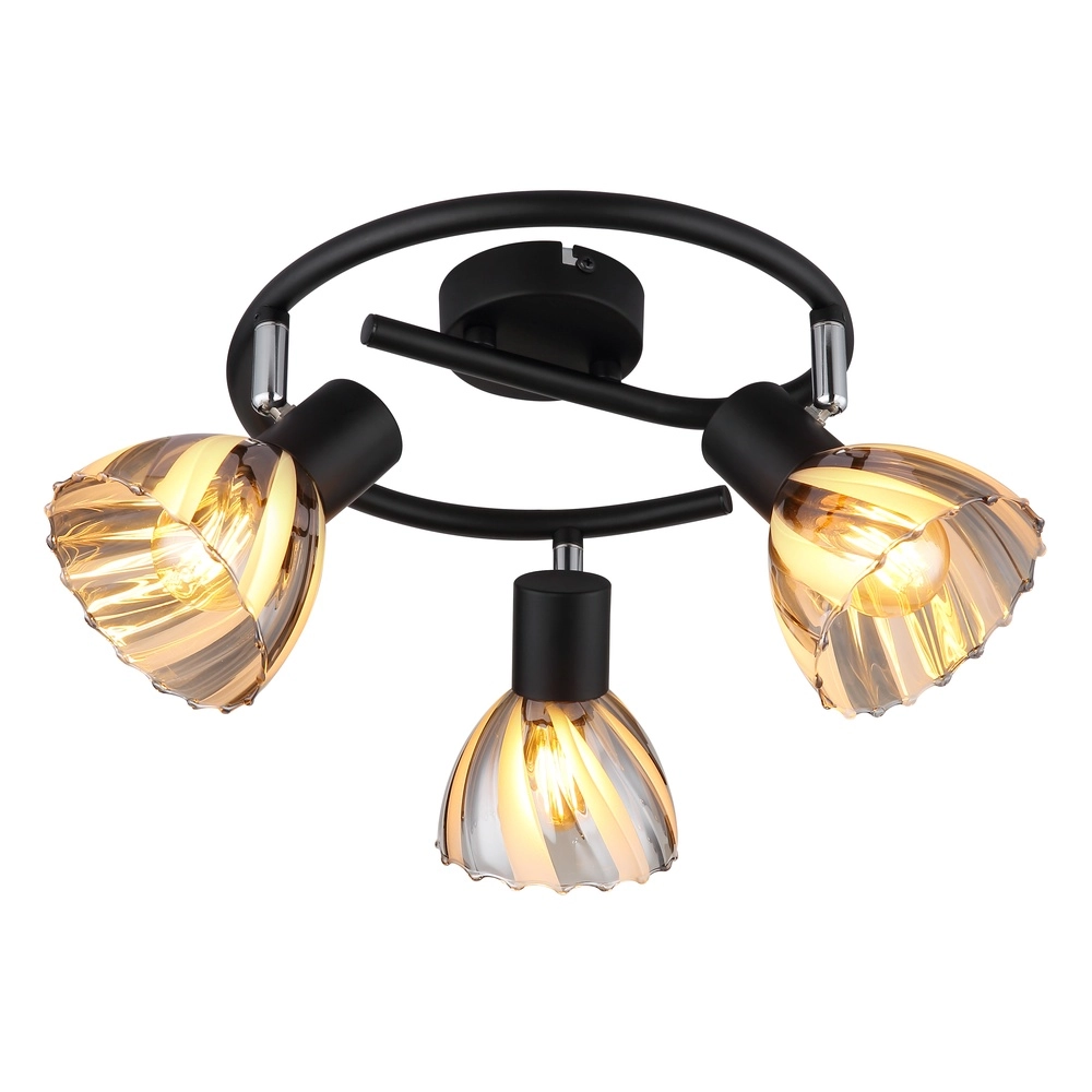 Ceiling lamp 3-lights Zachery Black
