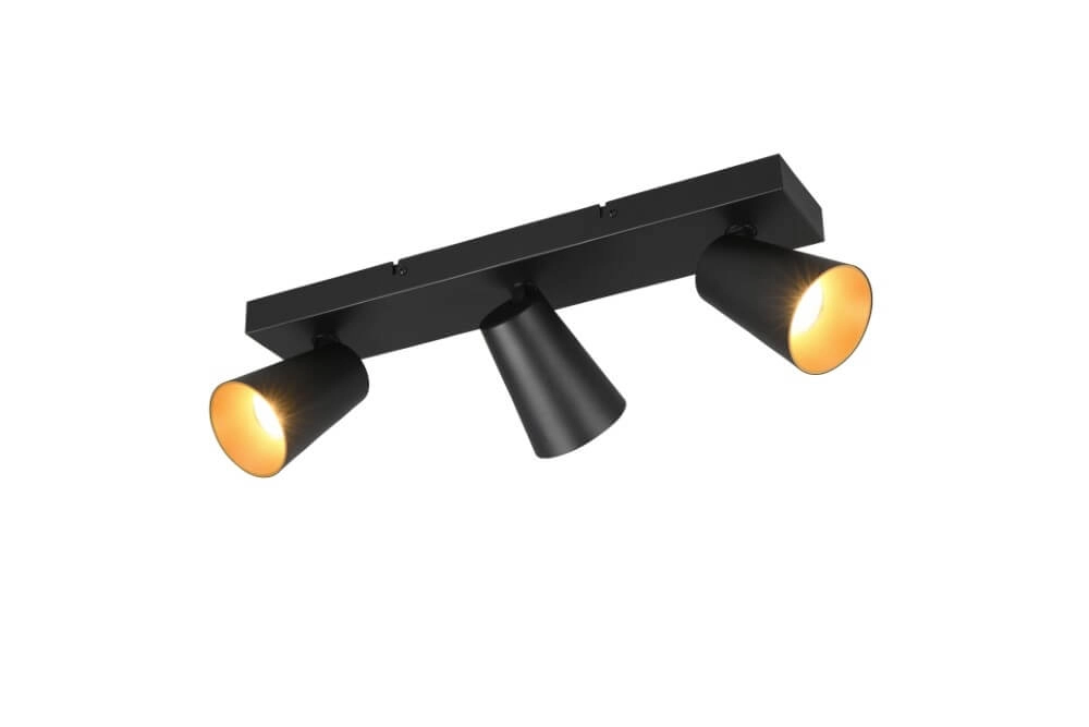 3-light surface-mounted spotlight Sharp black