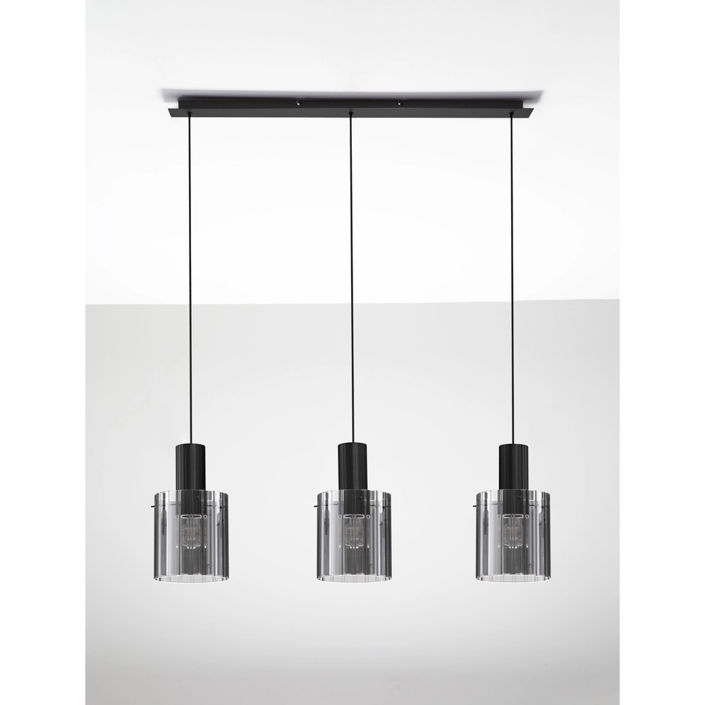 Design pendant lamp Mirbi 3-light black straight Lyora 5212017468444