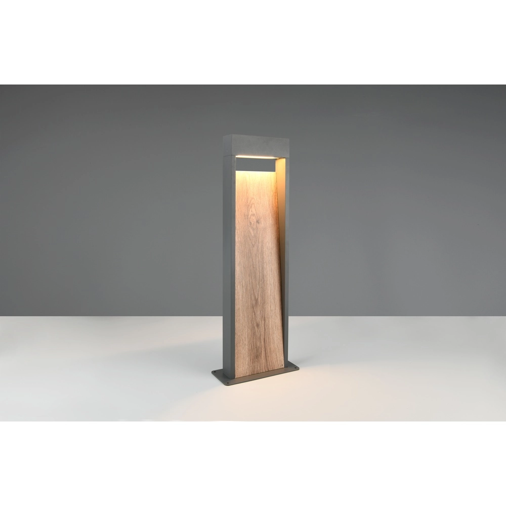 Floor lamp Salmon grey with wood 60cm Trio 4017807603729