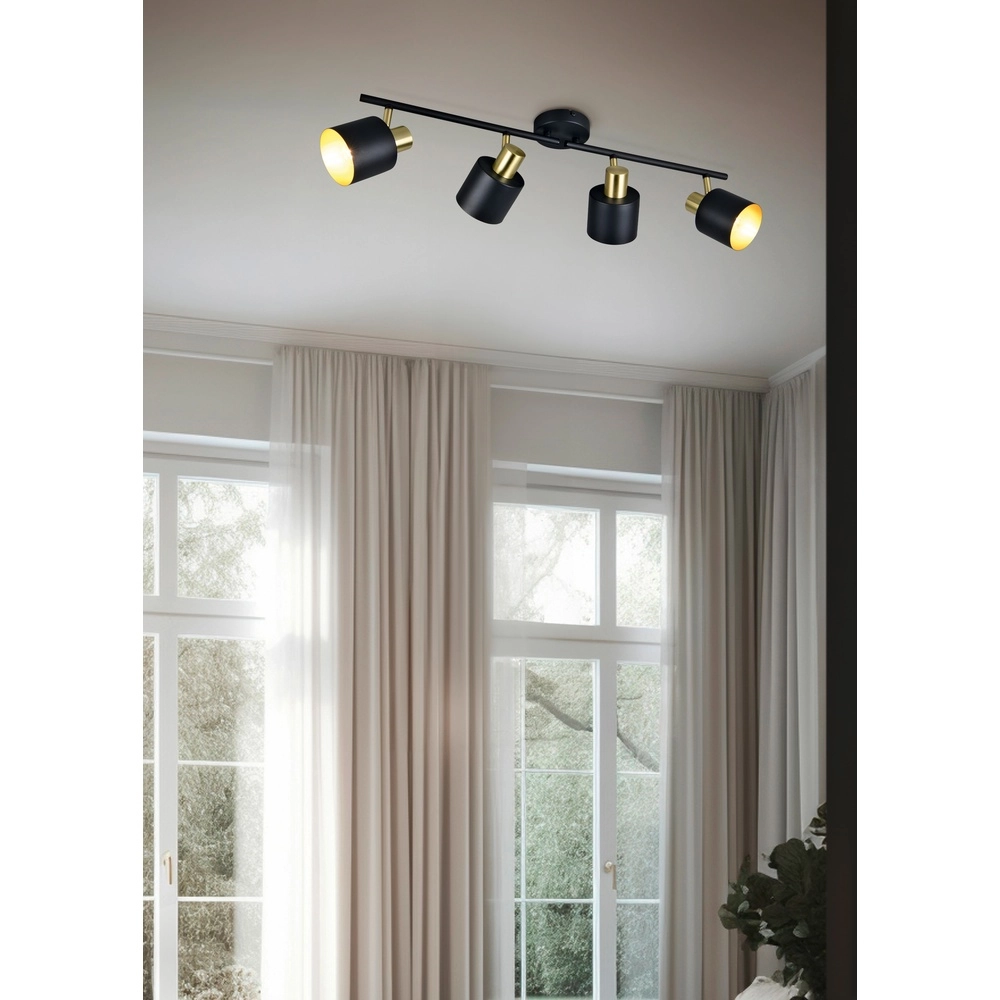 Ceiling lamp Eva 4-light black with gold Trio 4017807654677