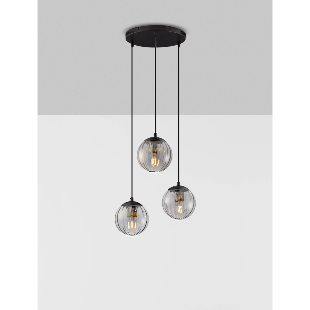Pendant lamp Abbacus 3-light smoke glass Lyora 5212017461056