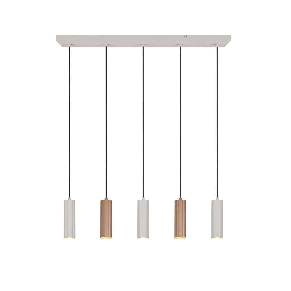 Pendant lamp Soka 5-light mocha brown and grey Trio 4017807670158