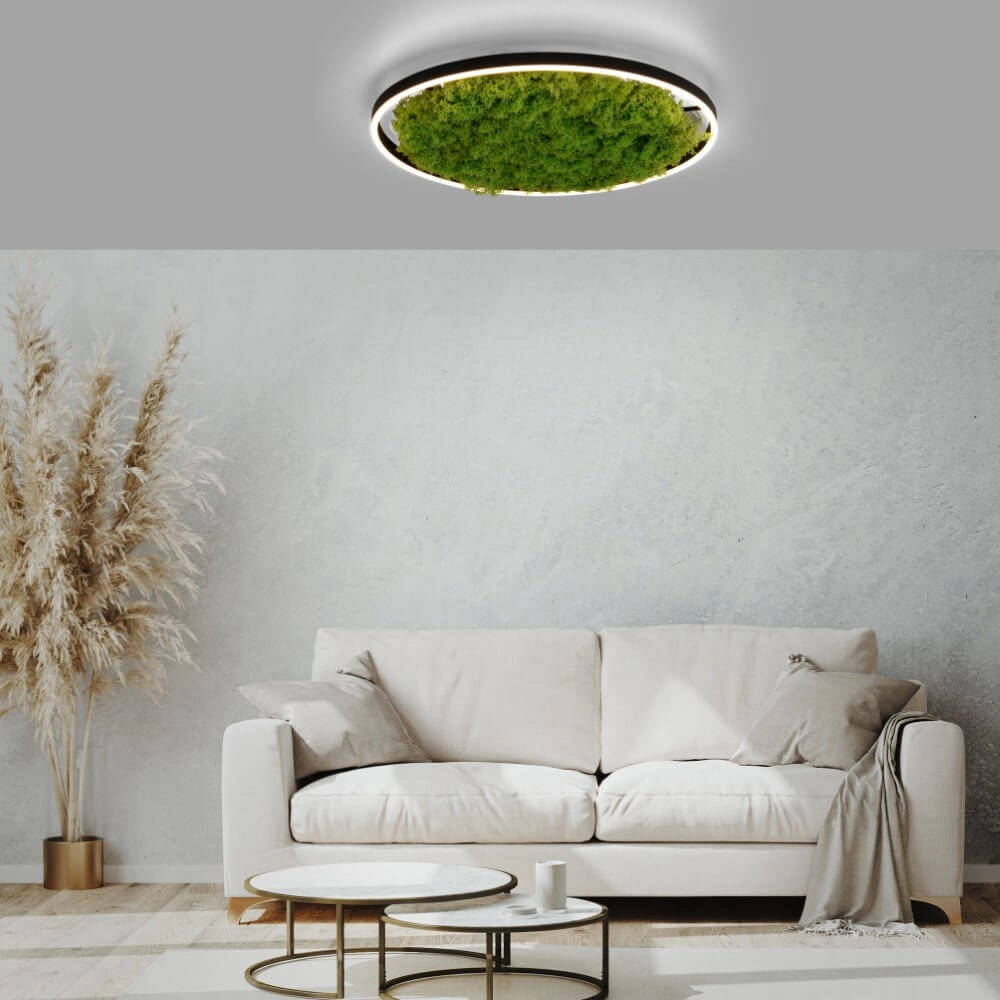 Ceiling lamp Green Ritus with moss Ø 58,5cm Just Light 4043689994808