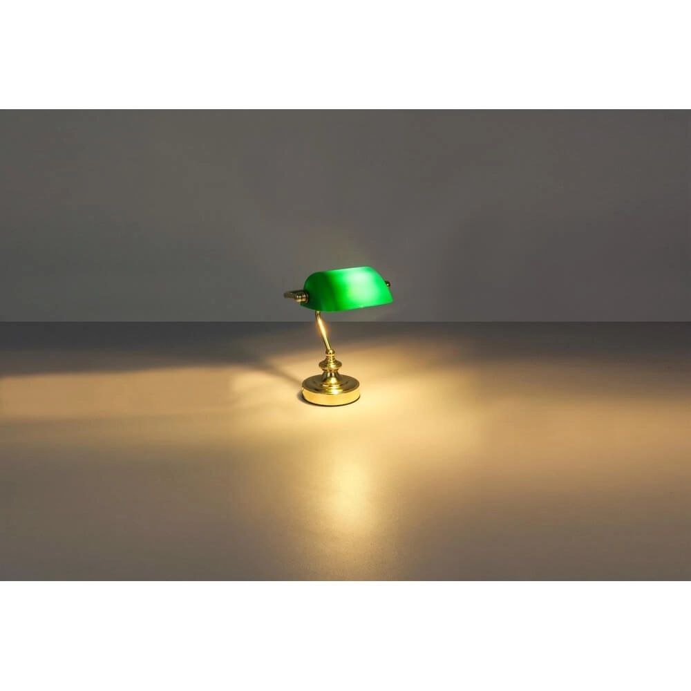 Classic desk lamp Antique Gold with green glass Globo 9007371357451