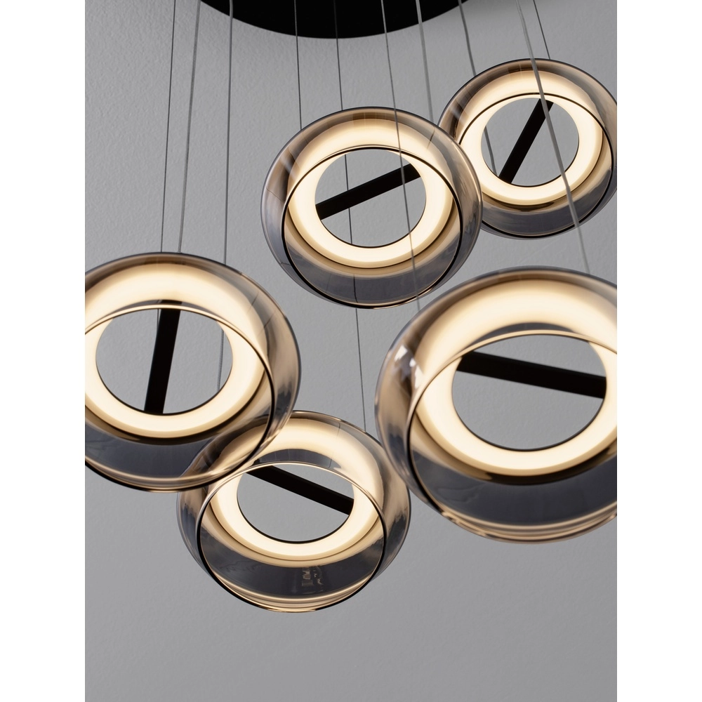Sleek pendant lamp Jailyn round 5-lights