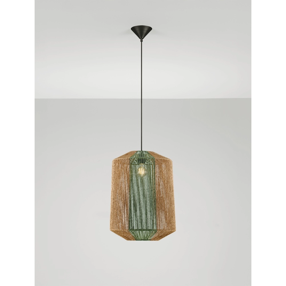 Pendant lamp Dena Ø 38cm brown with green