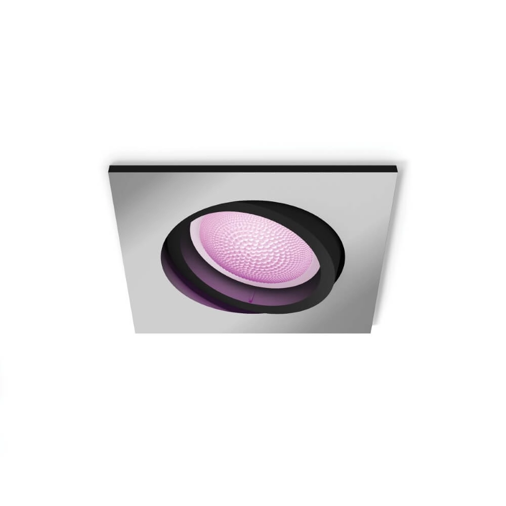 Square recessed spotlight Hue Centura - White and Color orientable silver-gray Philips 8720169319158