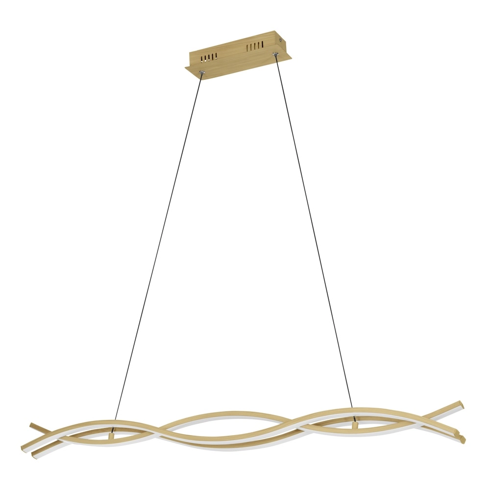 Wood look led pendant light Lasana 4 90cm