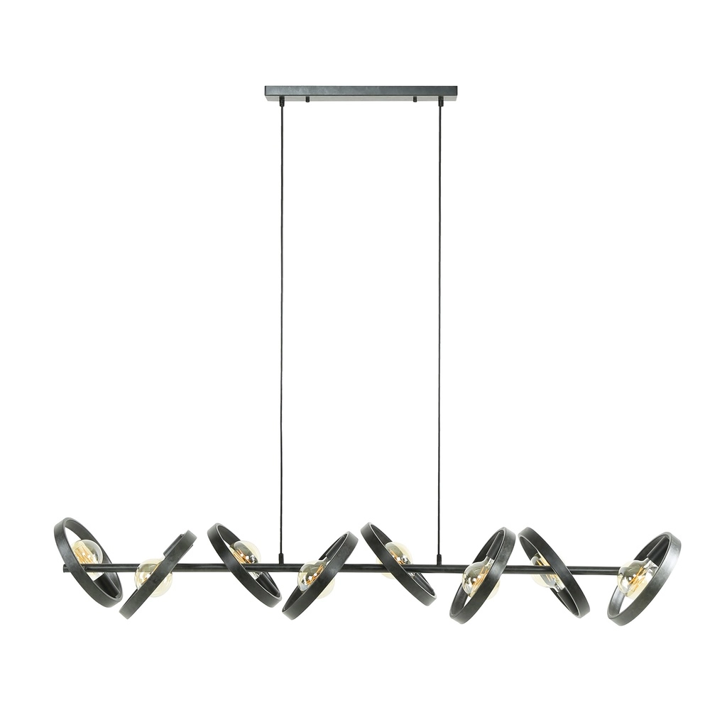 8 rings pendant light dining table Hover charcoal - Ø 26cm Lyora 8716803513389