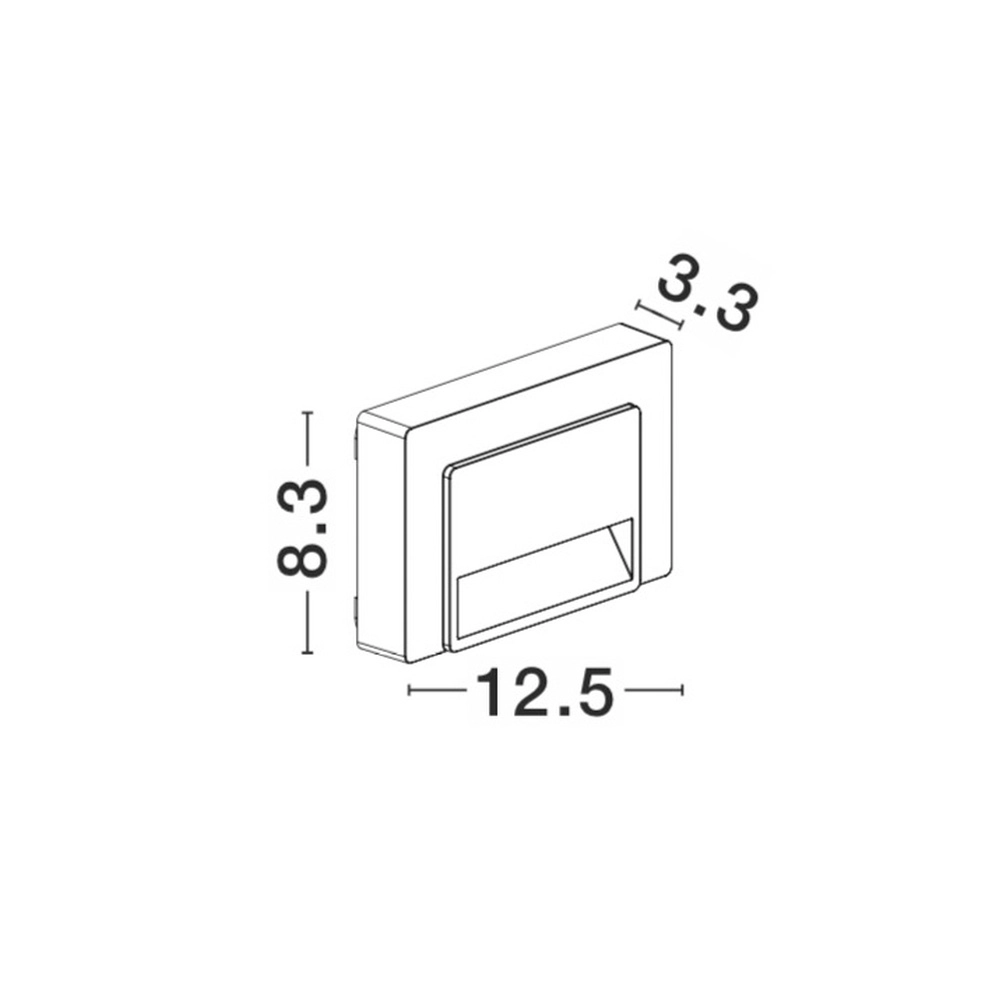 Wall lamp Luton rectangle 12.5cm grey Lyora 5212017411136