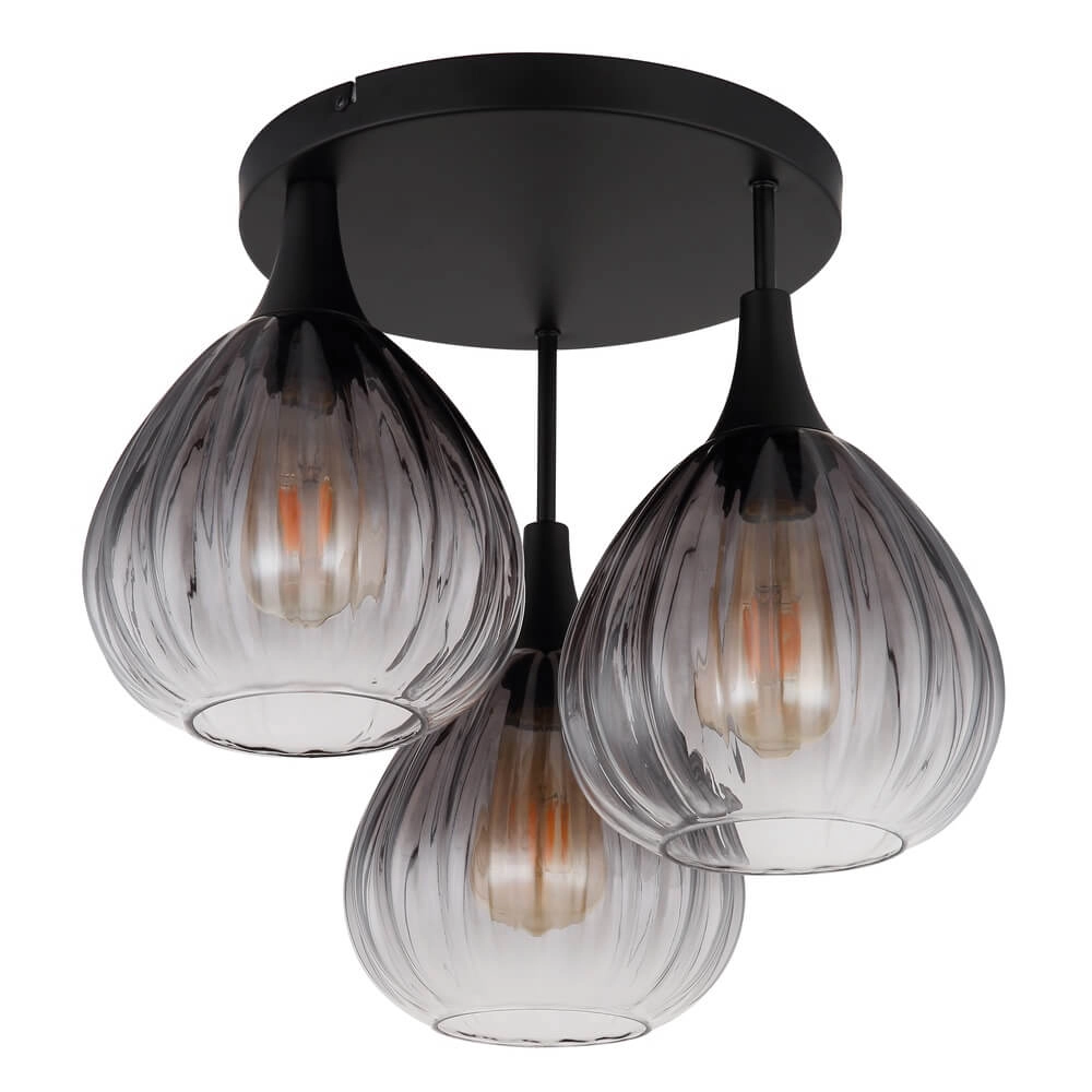 Black ceiling lamp Olsen 3-light Globo 9007371453801