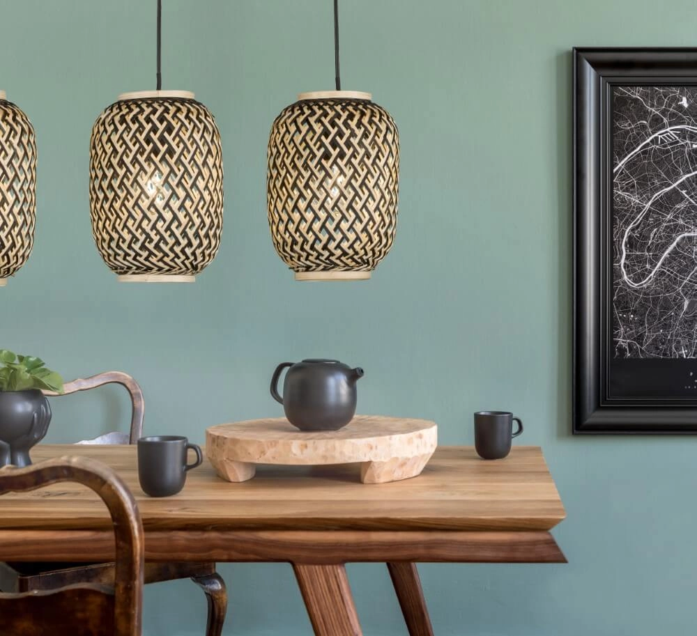 Rattan 3-light hanging lamp Hummel Fischer & Honsel 4003694607063