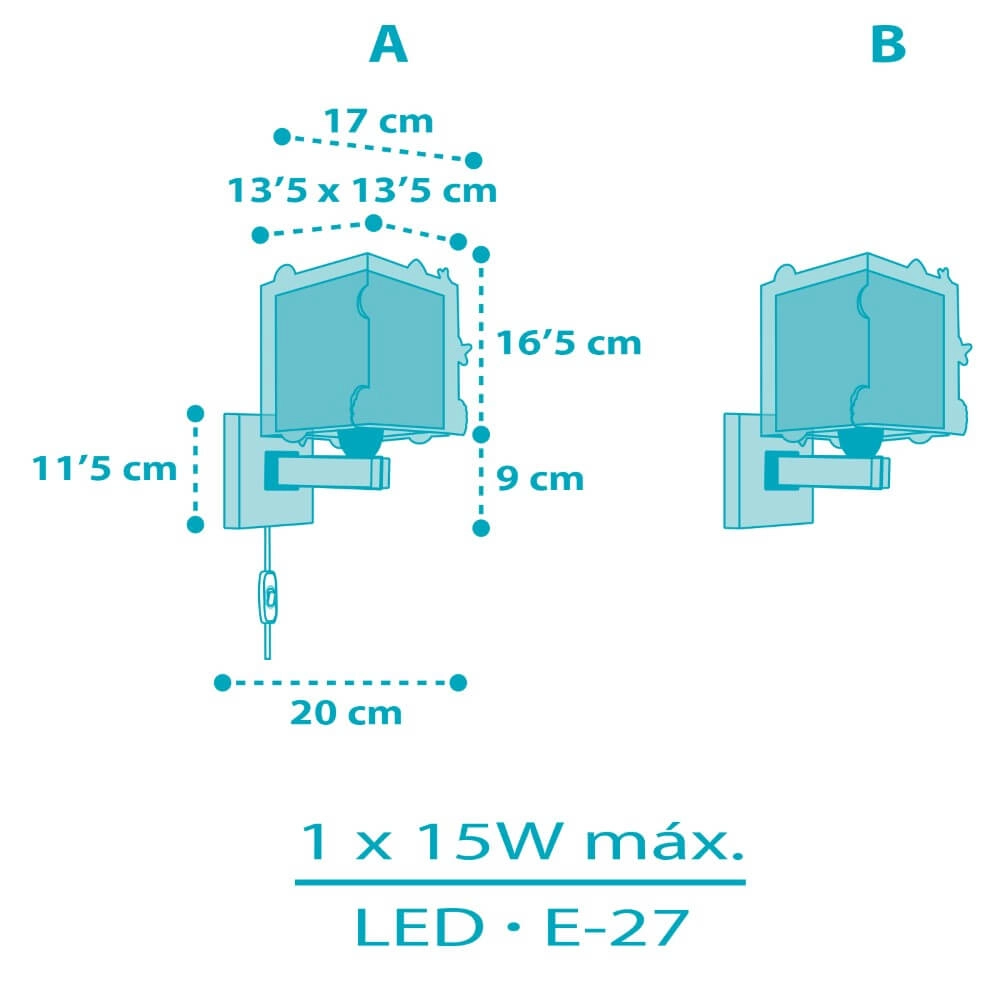 Wall lamp Rocket blue with white Dalber 8420406633596