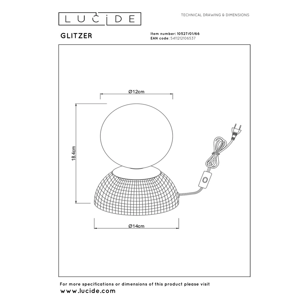 Table lamp Glitzer pink Lucide 5411212106537