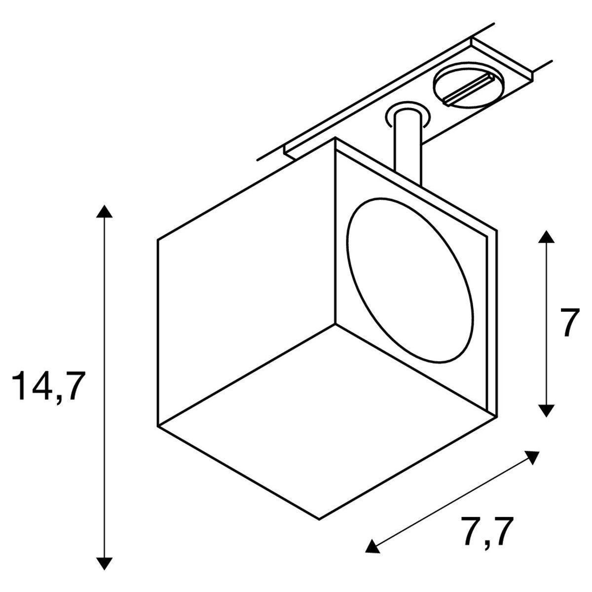Square track spot Altra Dice 1-phase black SLV 4024163143806