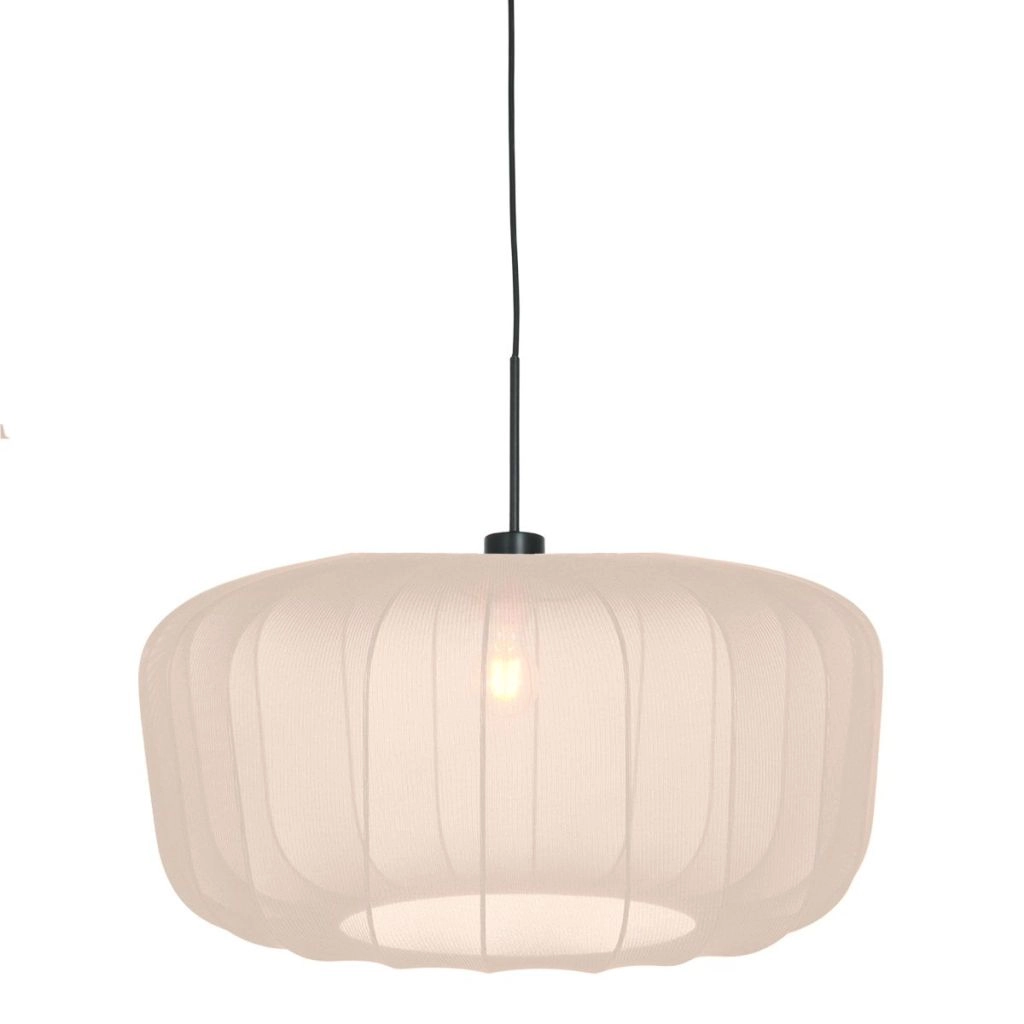 Pendant lamp Vela Lino with cream shade Ø60cm