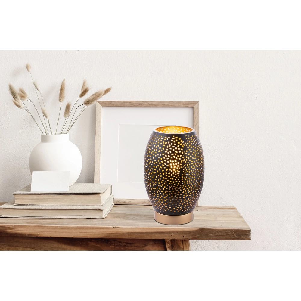 Table lamp Narri black with gold - small holes Globo 9007371372553