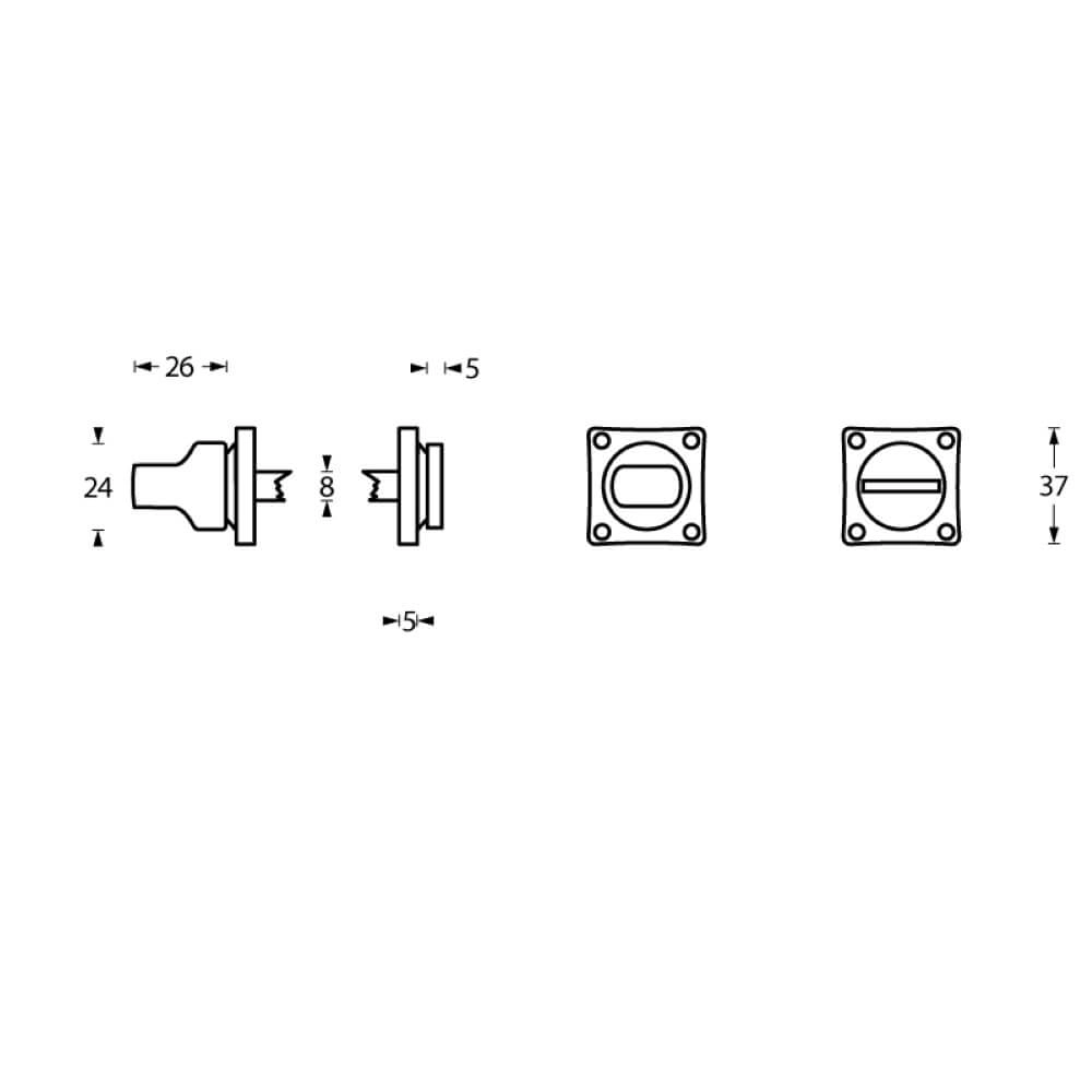 Toilet closure Tira Nickel screw hole Intersteel 8714186055571