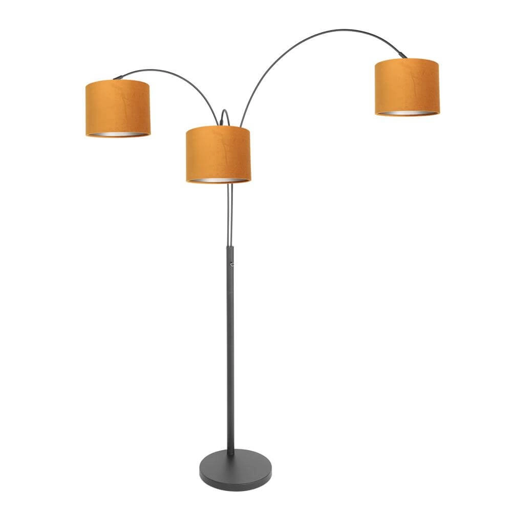 Floor lamp Sparkled Light black with golden caps Steinhauer 8712746173581