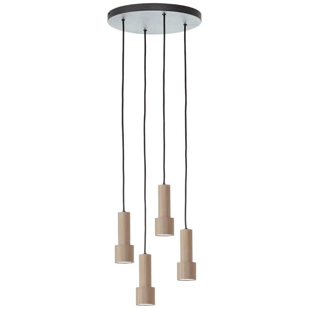Round pendant lamp Cadiz 4-light black with bronze Brilliant 4004353446955