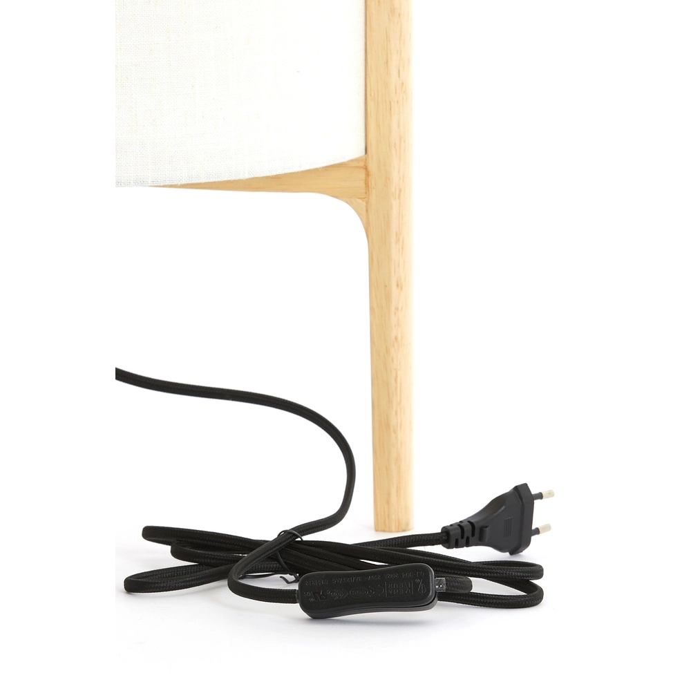 Table lamp Litto Ø 22cm - wood look with natural linen Light & Living 8717807792688