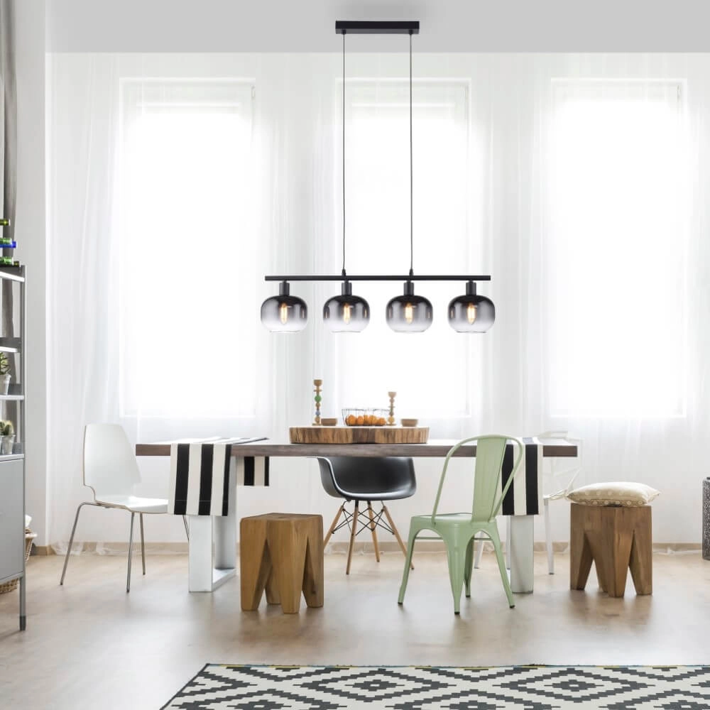 Black pendant lamp Zea 4-light Just Light 4043689993757