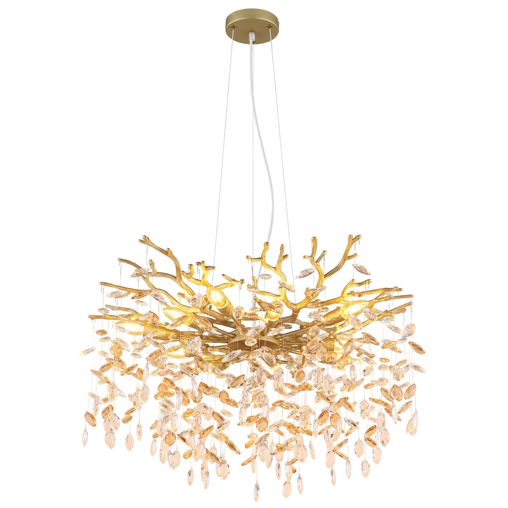 Pendant lamp Queena gold Ø 80cm