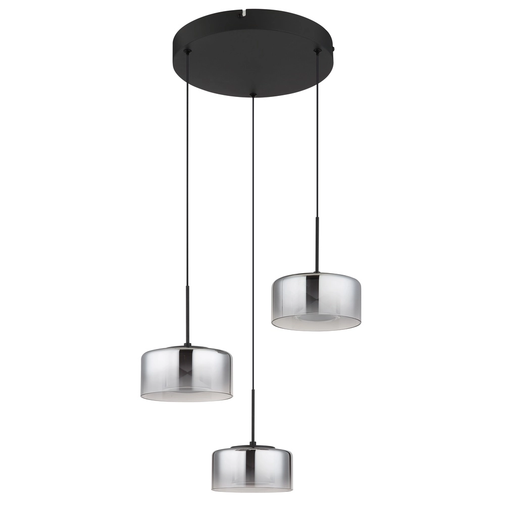 Design pendant lamp Belinda 3-light black Globo 9007371531318
