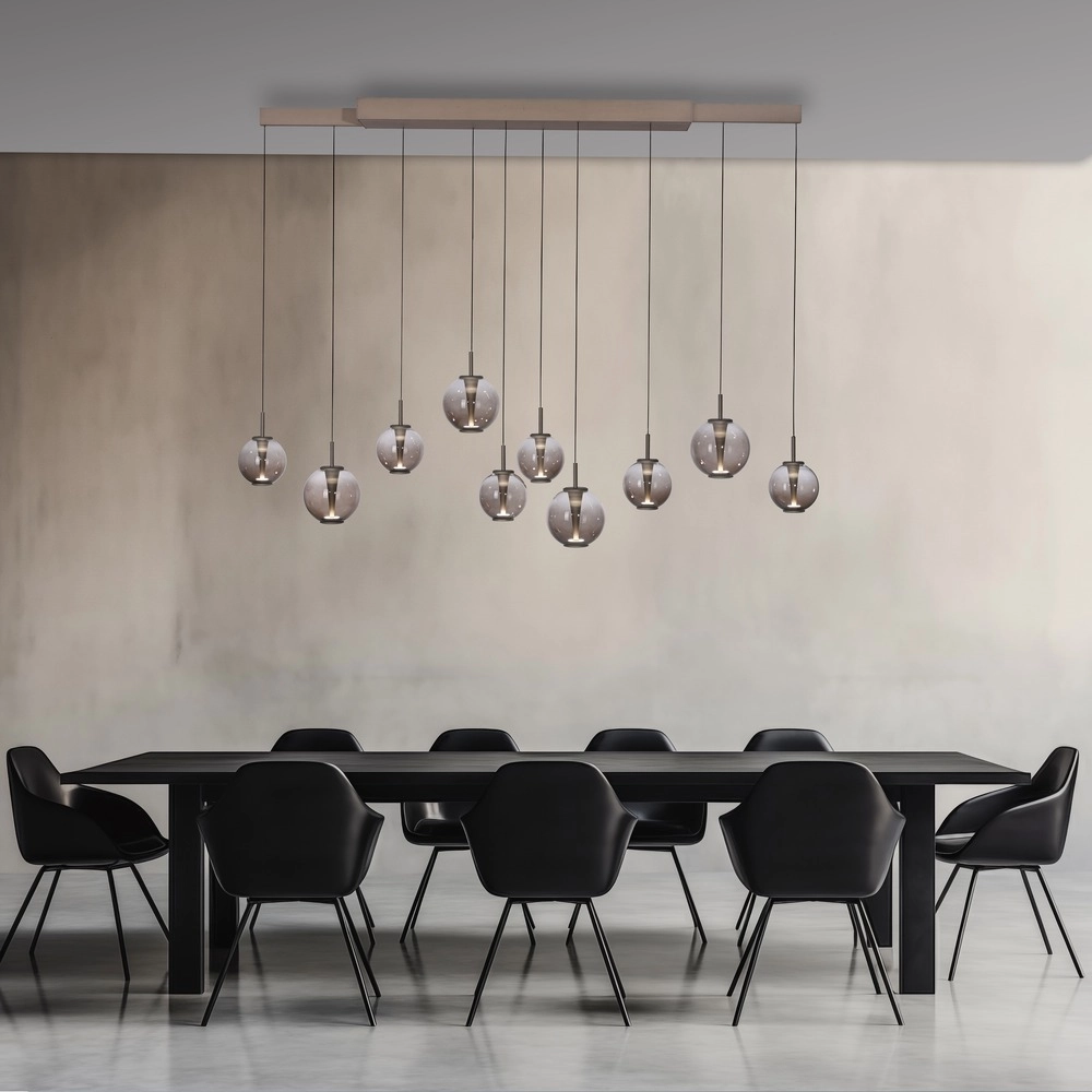 Pendant lamp Pure E-Infinty Bronce with amber glass Paul Neuhaus 4012248397886