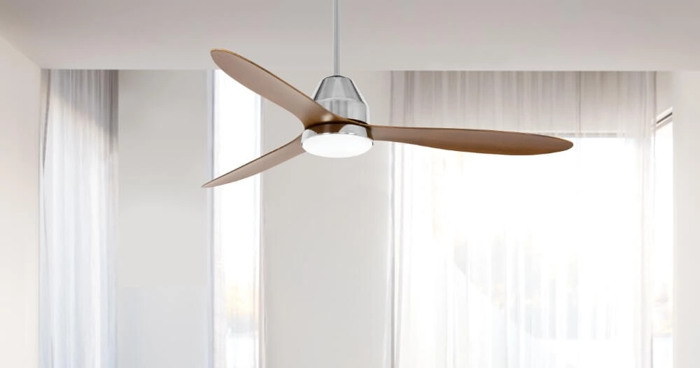 Ceiling fan wood with lamp Whitehaven Ø 143cm IP55 Beacon 9333509136484