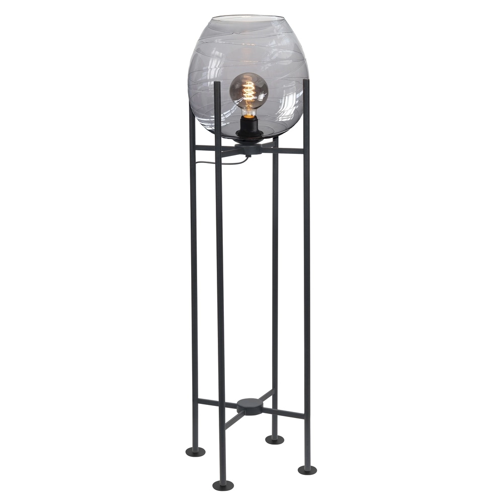 Floor lamp Fantasy black with smoke glass 140cm