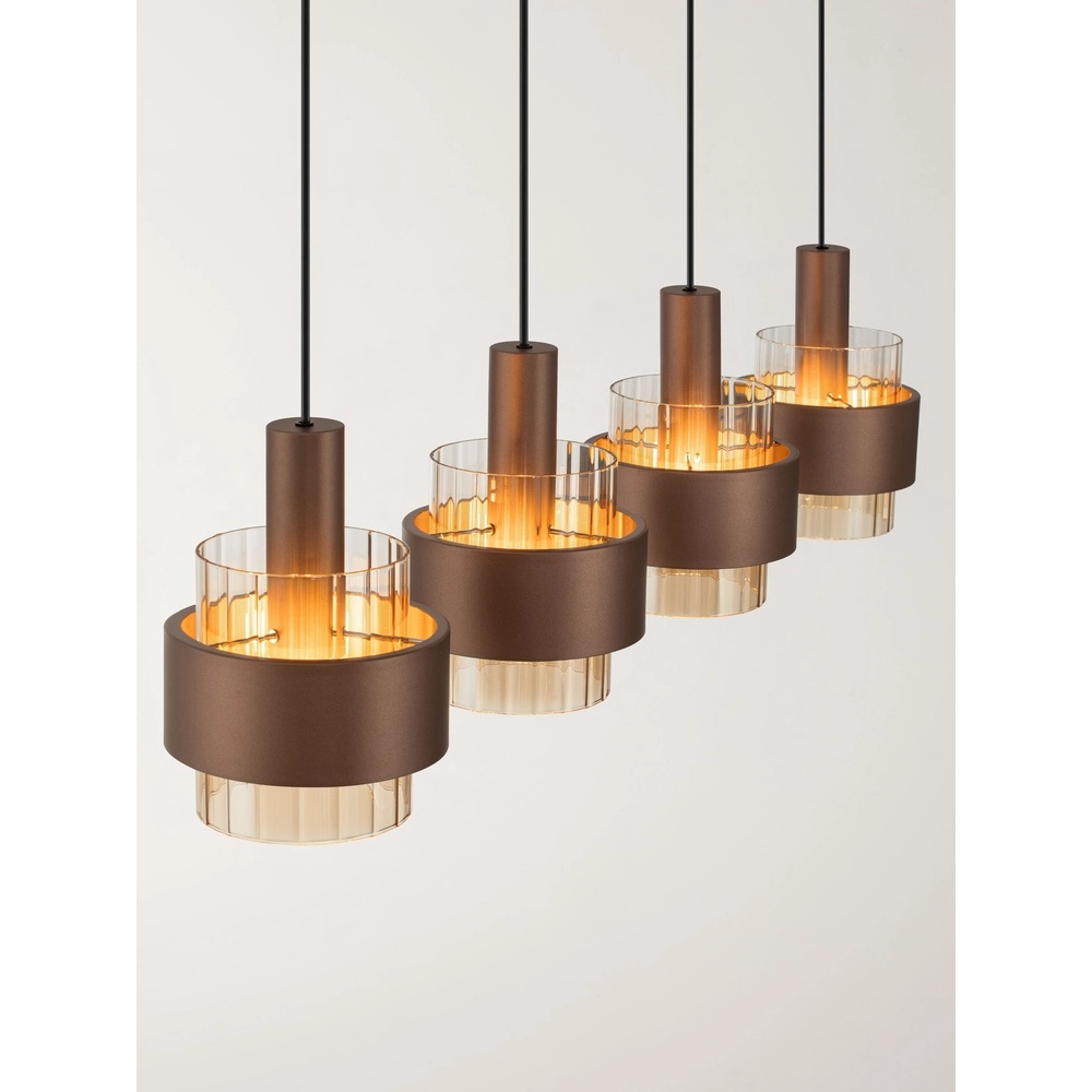 Modern pendant lamp Serena 4-light coffee brown Lyora 5212063501157