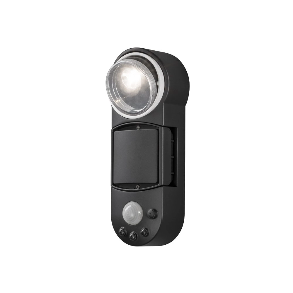 Wall spotlight Prato 10cm black with motion sensor