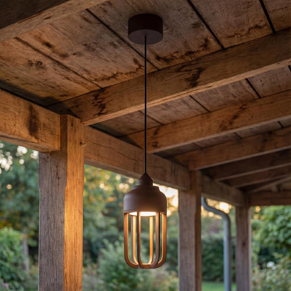 Pendant lamp Wells Rusty brown Lucide 5411212334138