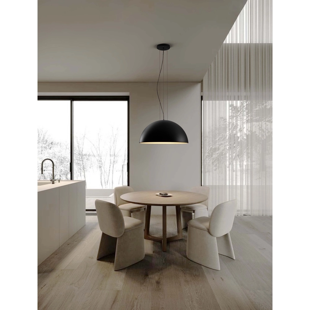 Sleek pendant lamp Tholos black Ø 70cm Lyora 5212017457882