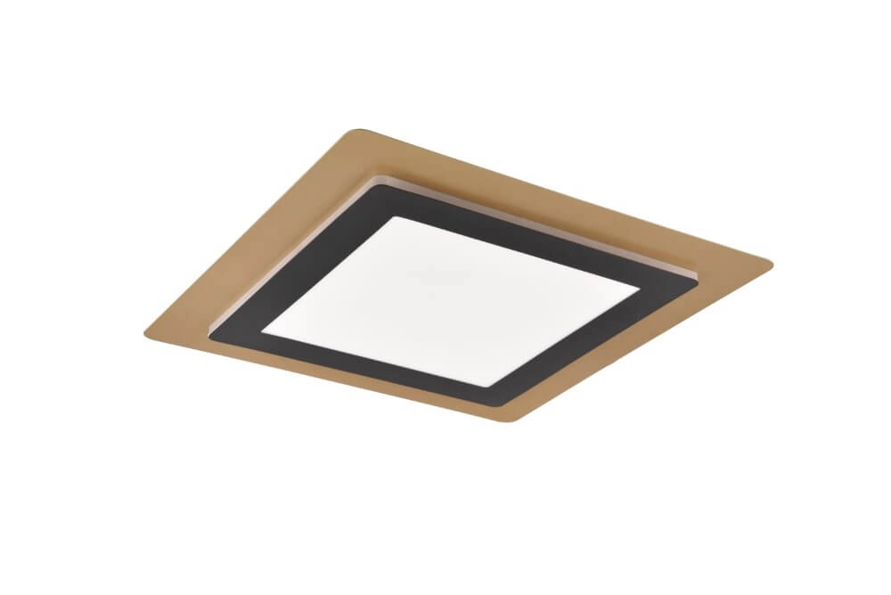 Square design ceiling lamp Morgan black with gold