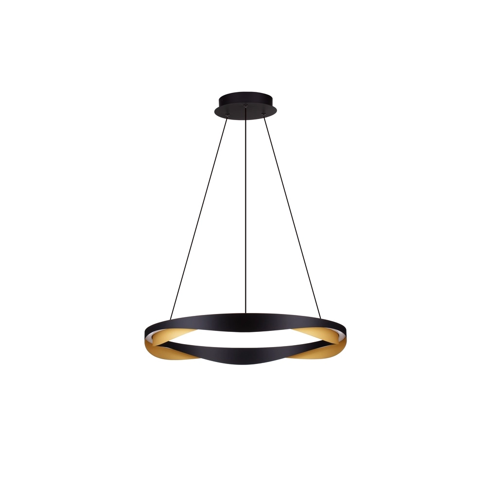 Pendant lamp Radon Ø 65cm black with gold Lyora 5212017452504