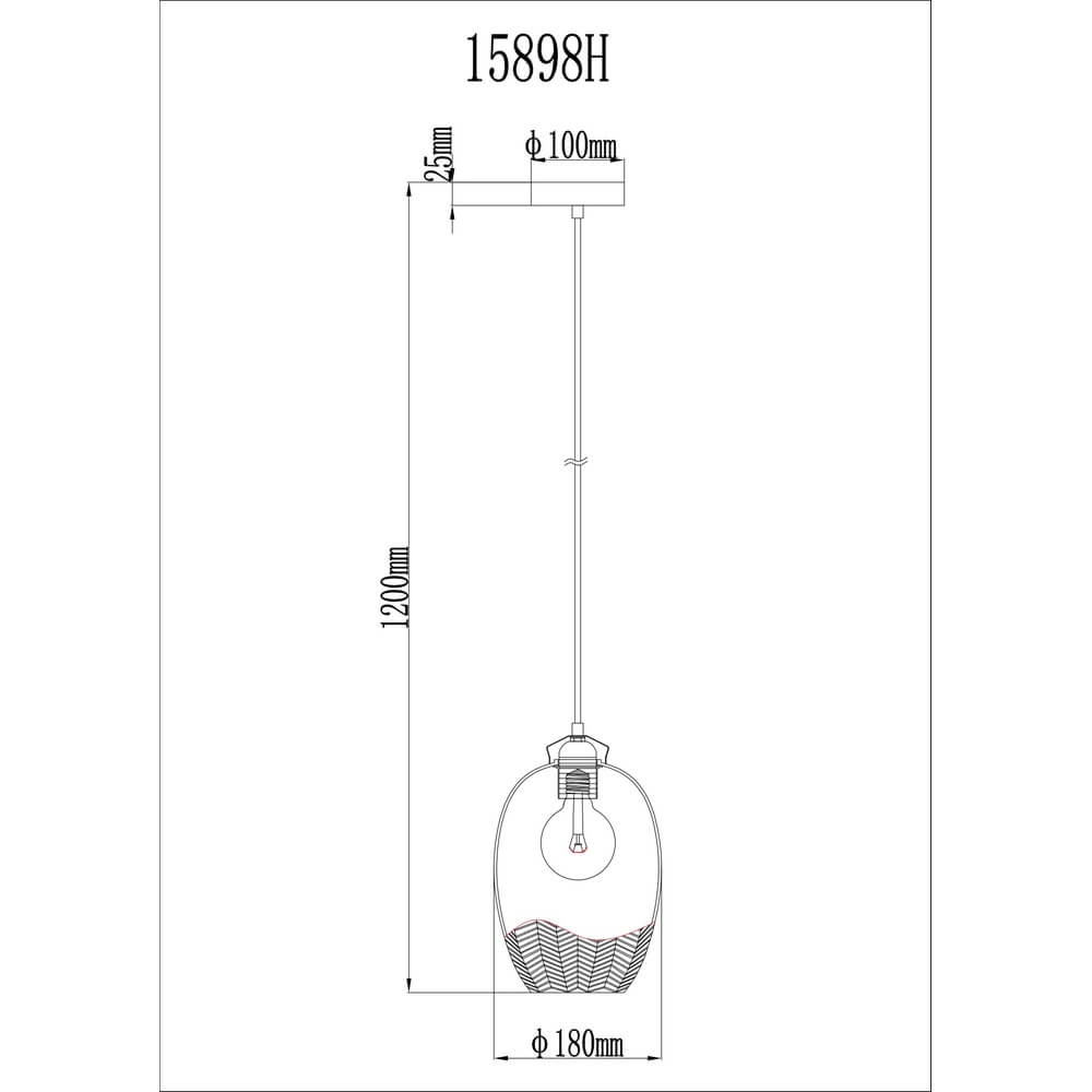 Pendant lamp Jessica with orange glass Ø 22cm Globo 9007371478118