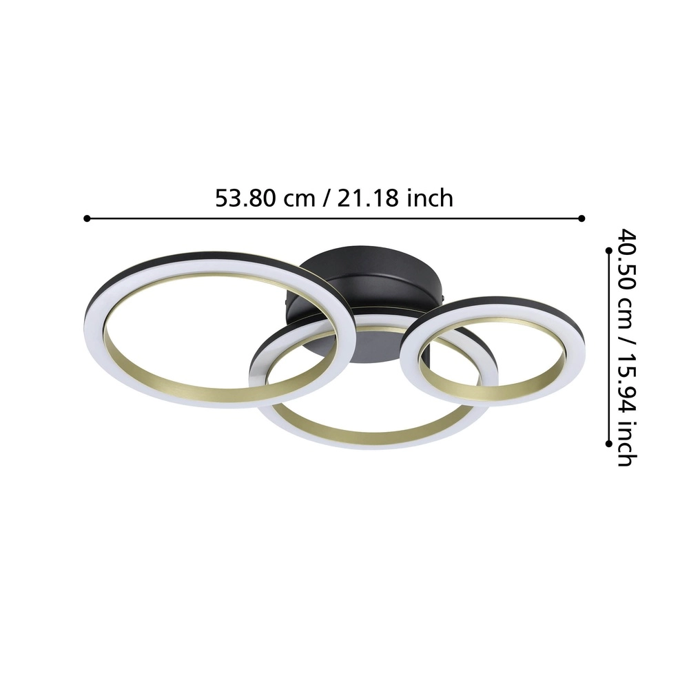 Ceiling led lamp Calliera round - black with gold Eglo 9008606316120