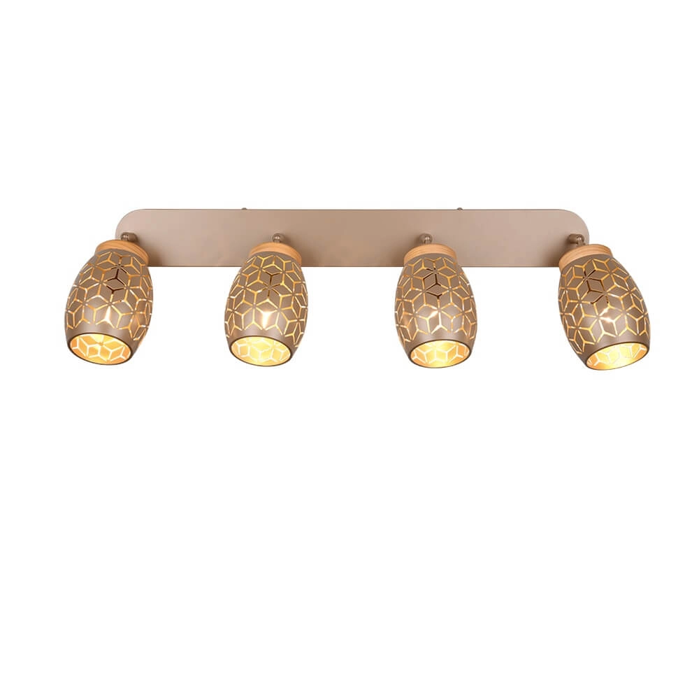 4-light surface-mounted spot Bidar coffee brown Trio 4017807640717