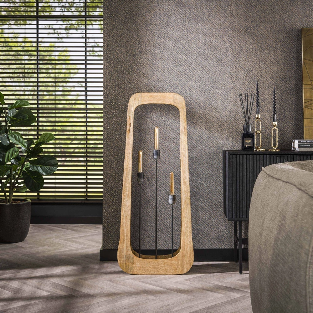 Wooden floor lamp Bray 3x E27 - Mango wood Lyora 8716803511422