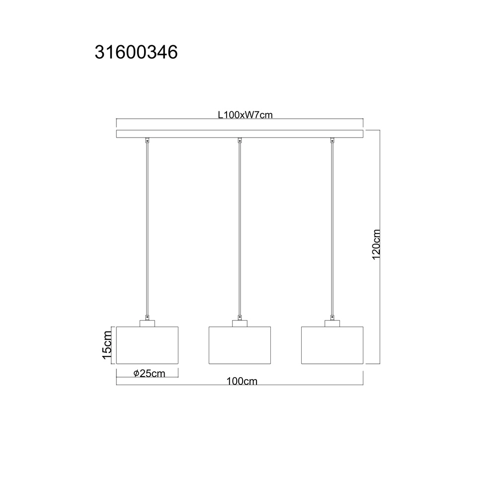Design pendant lamp Jule 3-light Globo 9007371589333