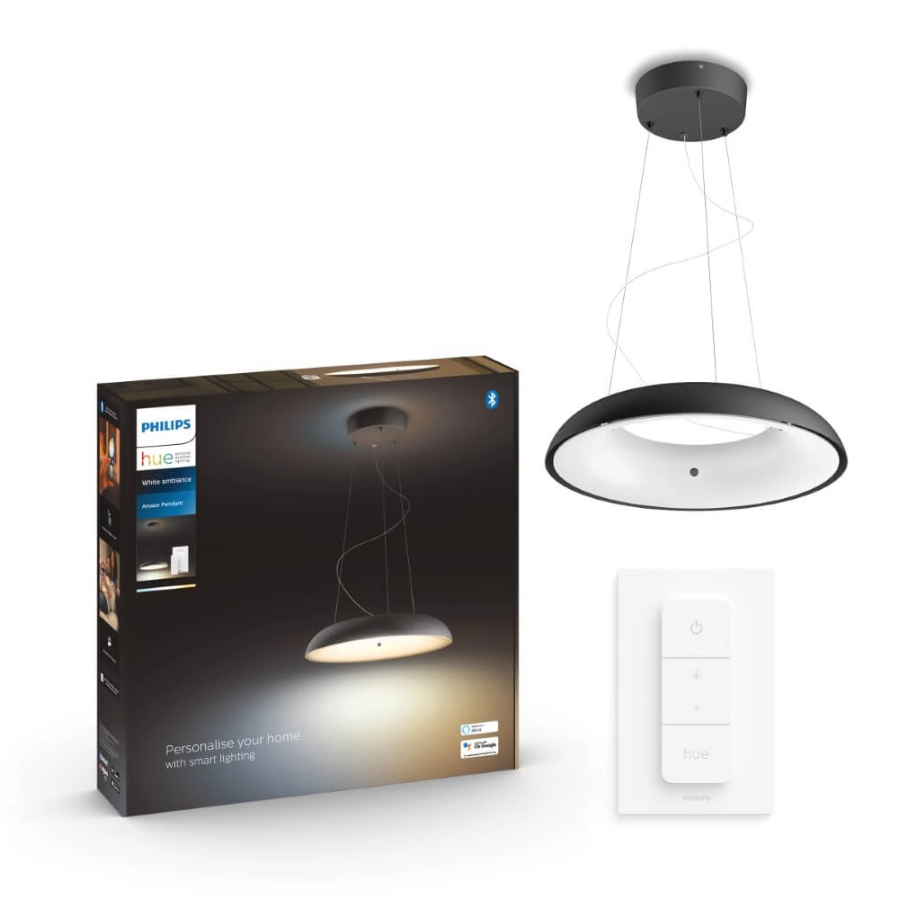 Hanging lamp Hue Amaze - White Ambiance Ø 43.4cm black Philips 8719514341074