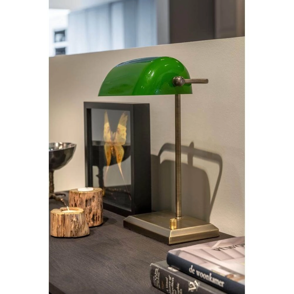 Classic banker's lamp Oxford Bronze with green Artdelight 8720701100145
