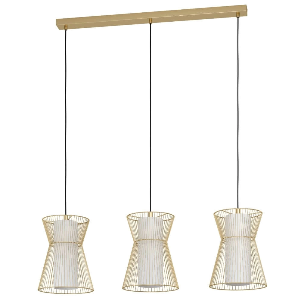 3-light hanging lamp Maseta gold