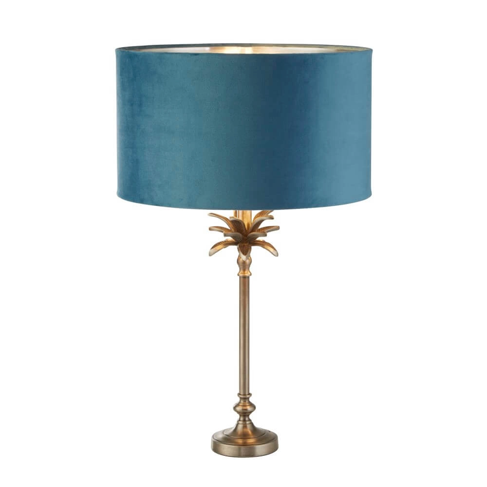 Table lamp Palm Gold with blue cap Searchlight 5053423257525