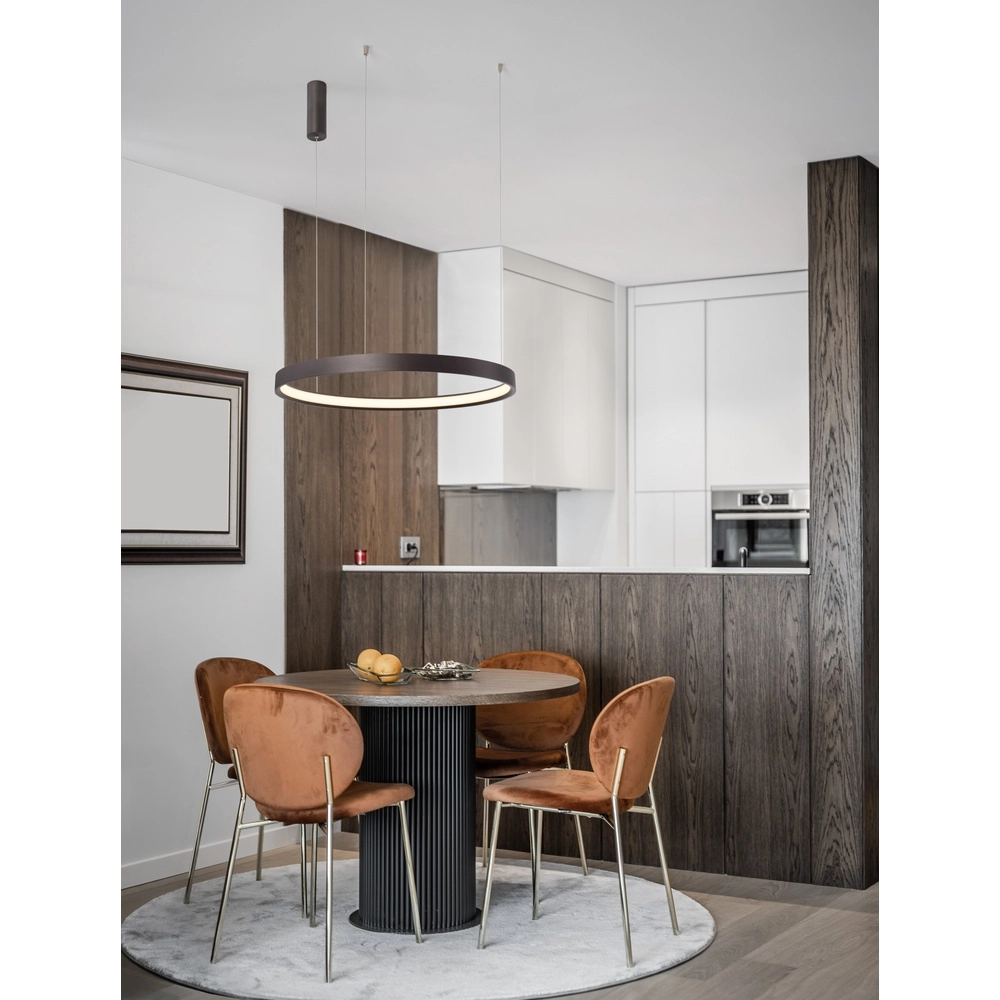 Sleek pendant lamp Perrine Ø 60cm coffee brown Lyora 5212017438935