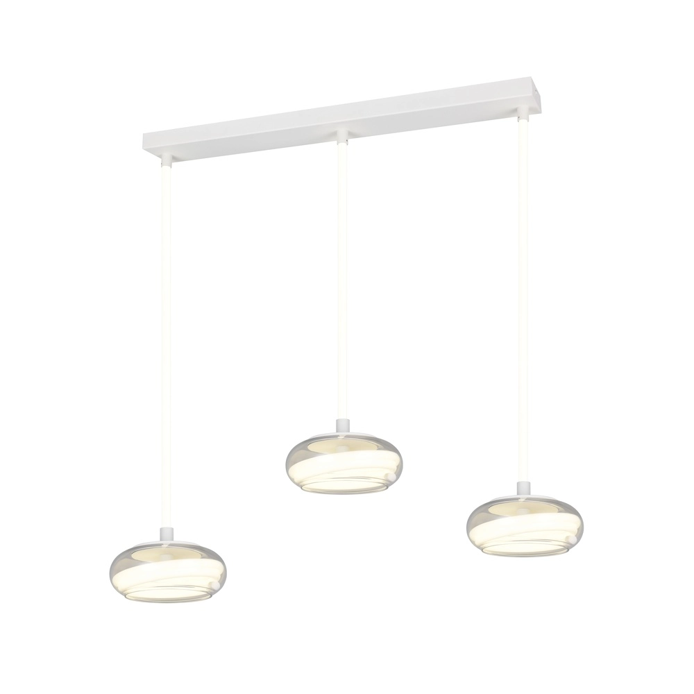 3-light design pendant lamp Tarsia white Trio 4017807683363